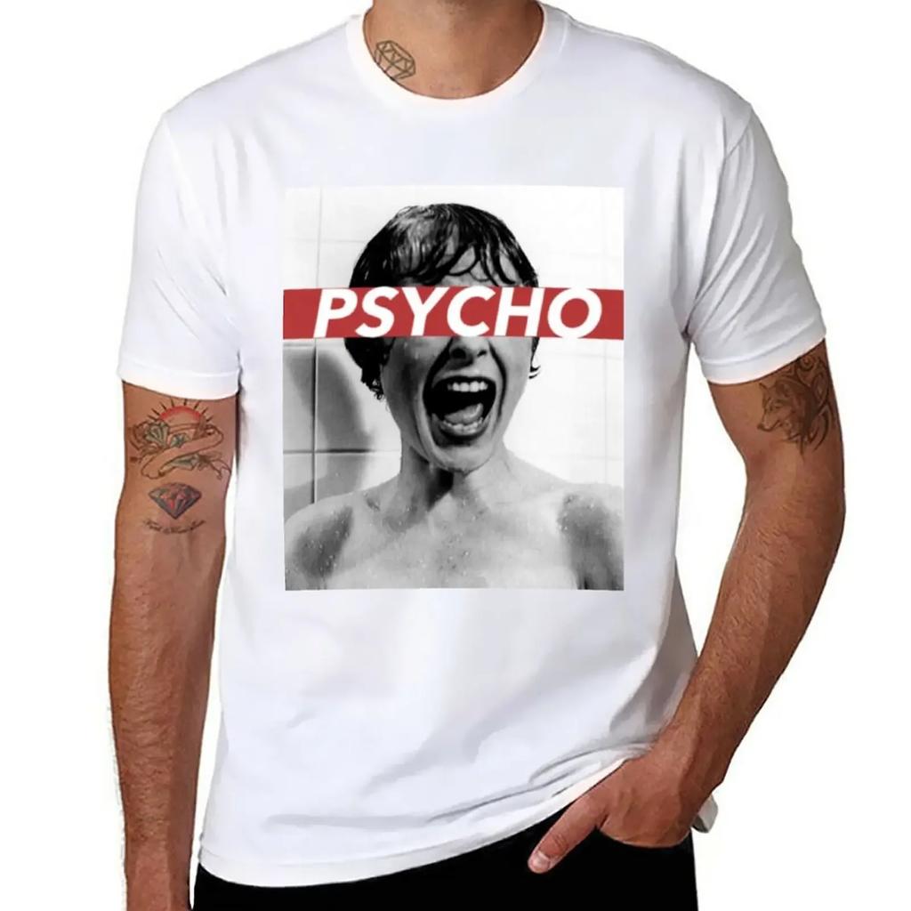 PSYCHO T-Shirt Boys Whites Summer Top T Shirts for Men