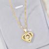 Wind Smart Love Necklace Women'S Fresh Simple Versatile Temperament Slightly Inlaid Pendant