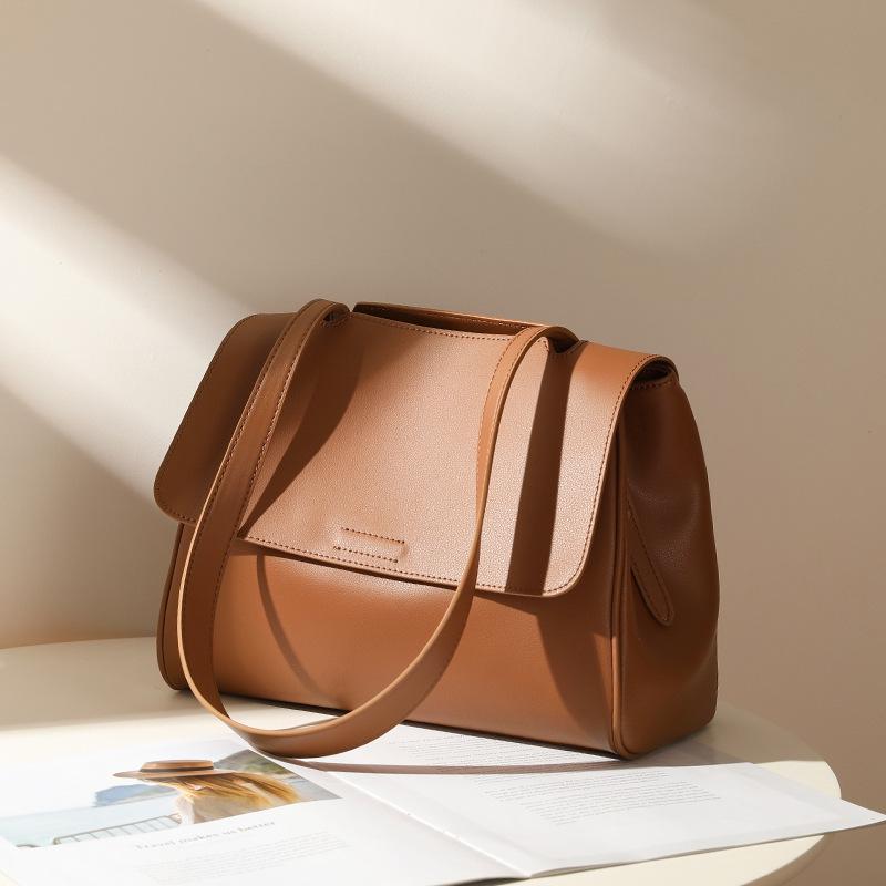2022 Spring/Summer Women's Genuine Leather Large Capacity Shoulder Crossbody Tote