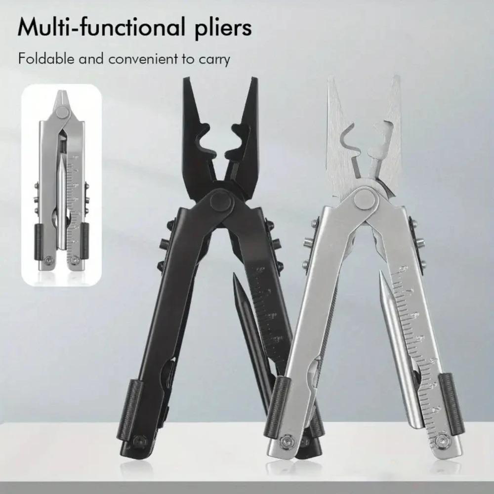 Stainless Steel Multi-tool Pliers Outdoor Combination Knife Pliers Folding Portable Multi-purpose Pliers Tools With Scale