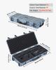 Hard Rifle Case, Lockable Rifle Case with 4 Layers Pre-cut Foams, 914 Mm Gun Storage with Wheels, IP67 Waterproof & Dustproof Pistol Storage Cases for