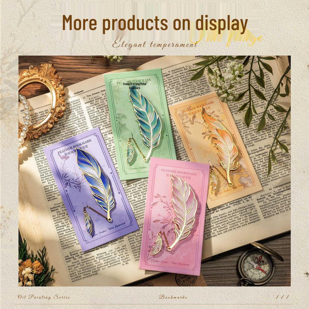 High-End Feather Bookmark Party Favors and Graduation Gifts for Classmates