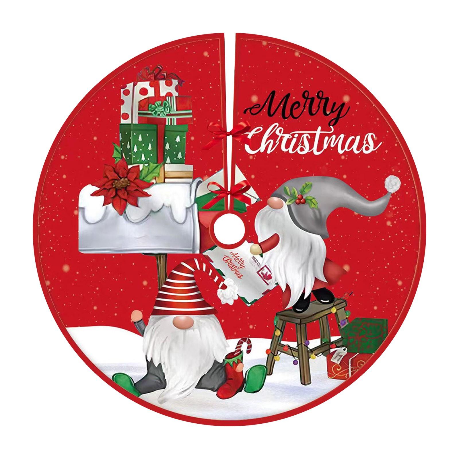 

Белый тисненый плюшевый рождественский елочный плед, роскошный рождественский напольный коврик, украшение для рождественской елки One Size красный