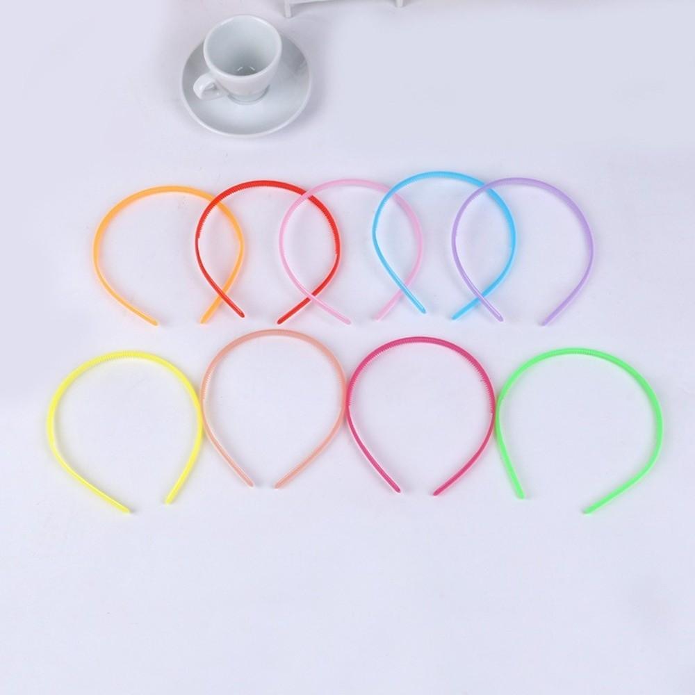 10pcs Toothed Jelly Hair Hoop Hair Band Candy Color 8mm Thin Plastic Toothed Headband Hair Clip Non Slip Washing Face Headdress