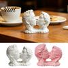 Sentimental Gift for Anniversary 3D Printed Couple Kissing Head Sculpture, White Modern Art Statue Sweet Love Symbol Living Room Bedroom, Minimalist