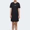 Adidas Solid Color Round Neck Pullover Regular Fit Short Sleeve Dress Women Dress Black EI4705