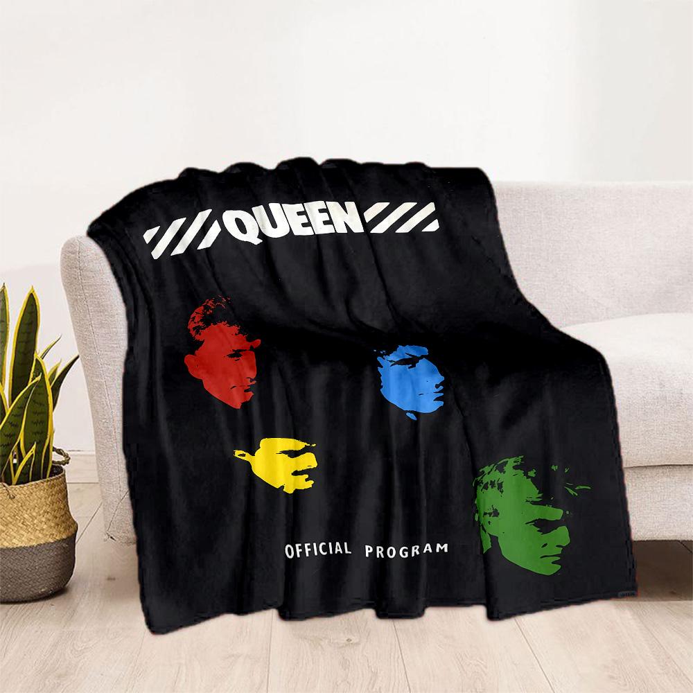 Rock Band Black Leather Blanket Durable Comfort Suitable for Couch Sofa Office for All Occasions Playful Design Best Holiday Gift for Friends Family