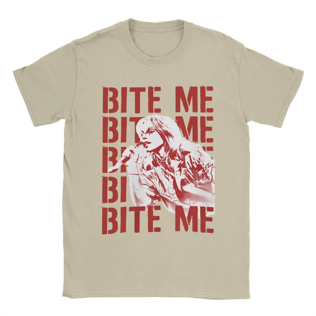 Renee Rapp Tour Bite Me T Shirt Men Pure Cotton Vintage T-Shirts Round Neck Tees Short Sleeve Clothes Printed