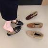 Fleece Small Leather Shoes Loafers Retro Fluffy Shoes Women Wear Winter Mary Jane Warm Cotton Shoes