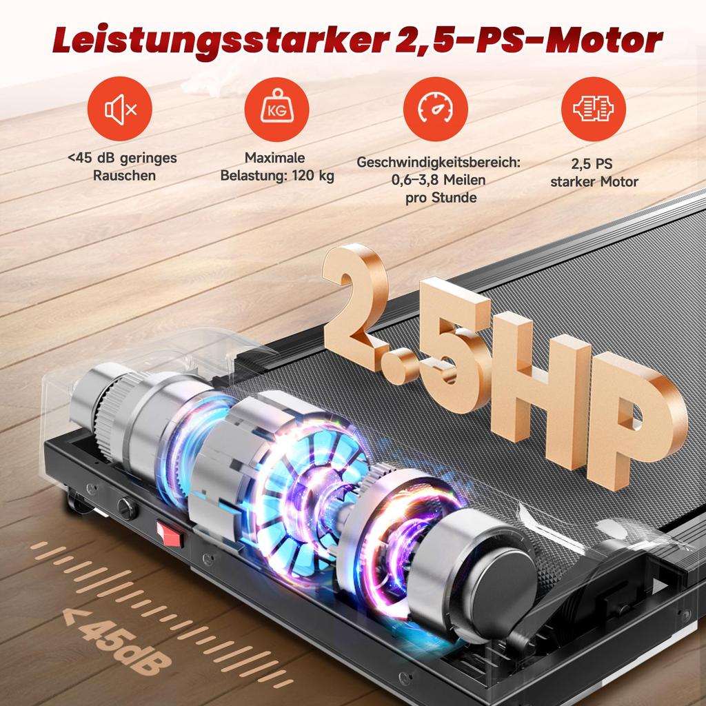 JT31 Smart Walking Pad Treadmill with APP Control 1–6KM/H Speed LED Display Remote Control Compact Home Office Treadmill