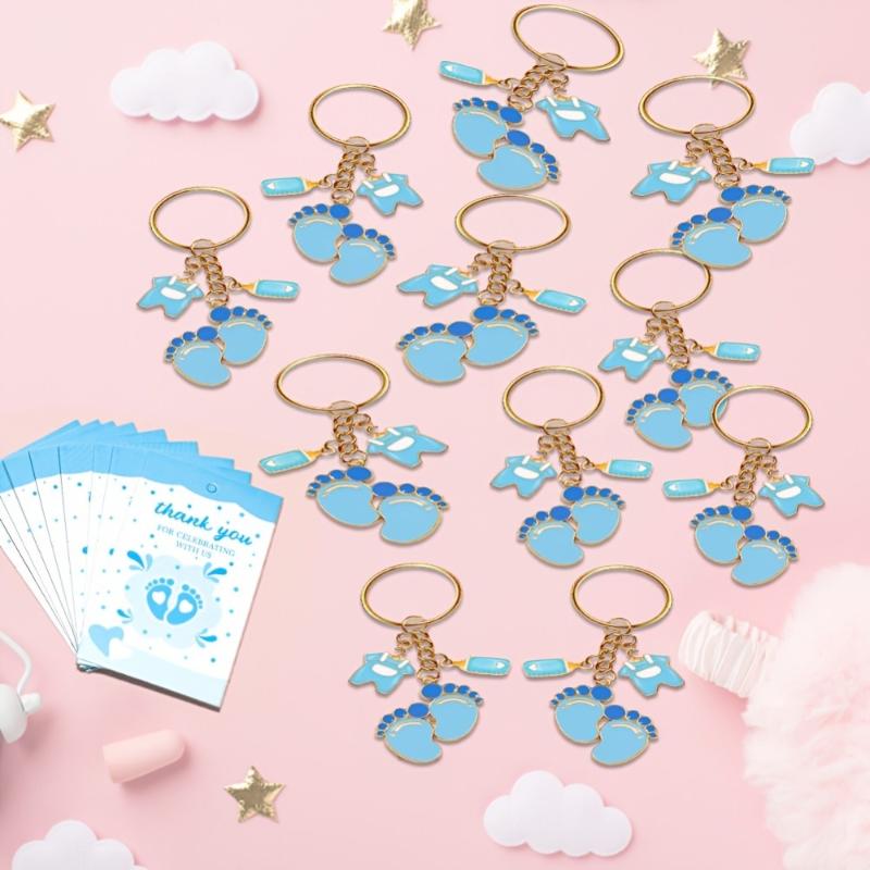 Baby Feet Keychain 5 Sets Per Package Adorable Souvenir for Baby Welcome Party Friendship Gift for Friends