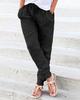 Pantaloni Jogger da Donna a Vita Alta Vestibilità Larga Pantaloni Casual Monocolore Coulisse Lino Cotone Dimagranti Pantaloni Lunghi Quotidiani