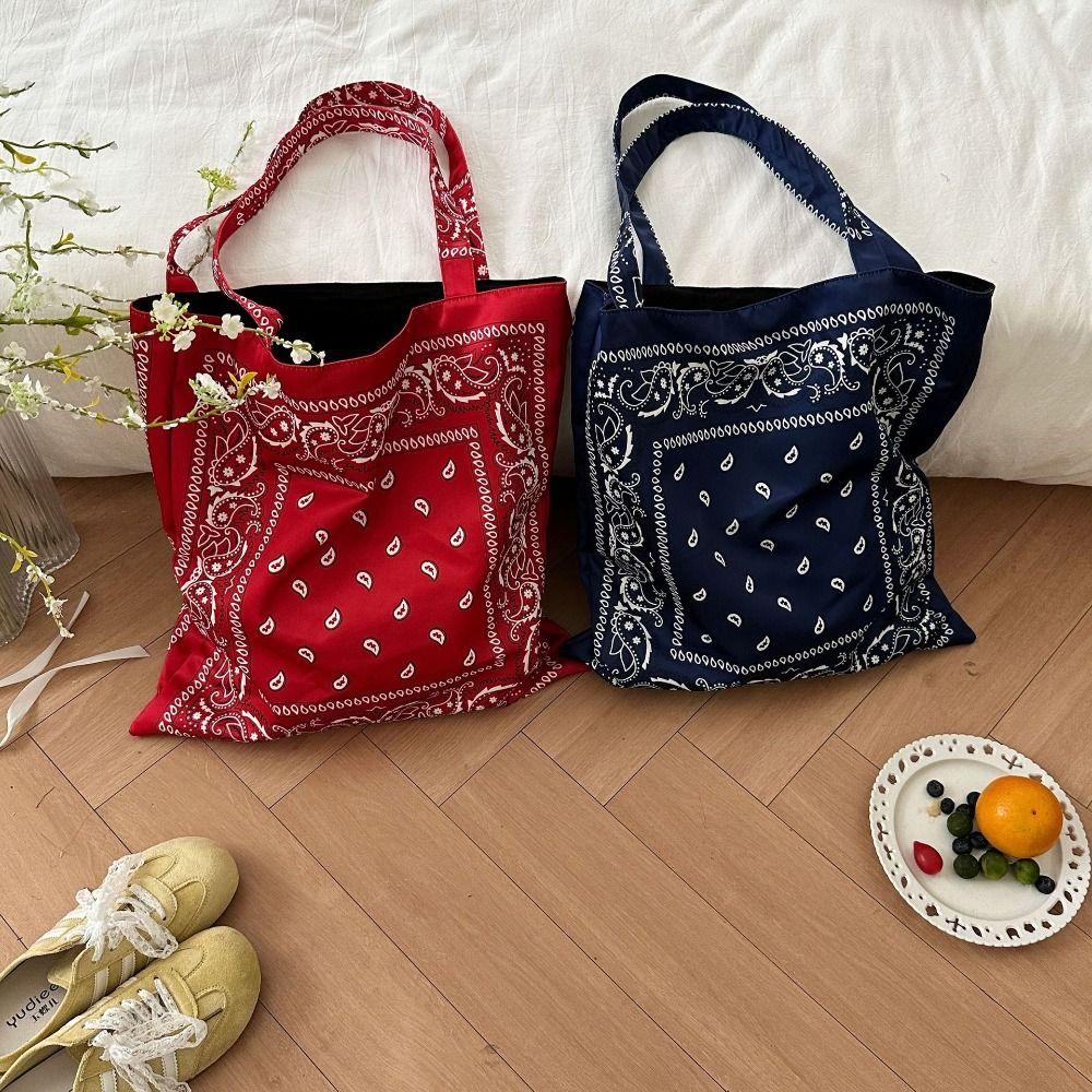Printed Ethnic Style Shoulder Bag Retro Women's Handbag Casual Canvas Tote Bag  Travel
