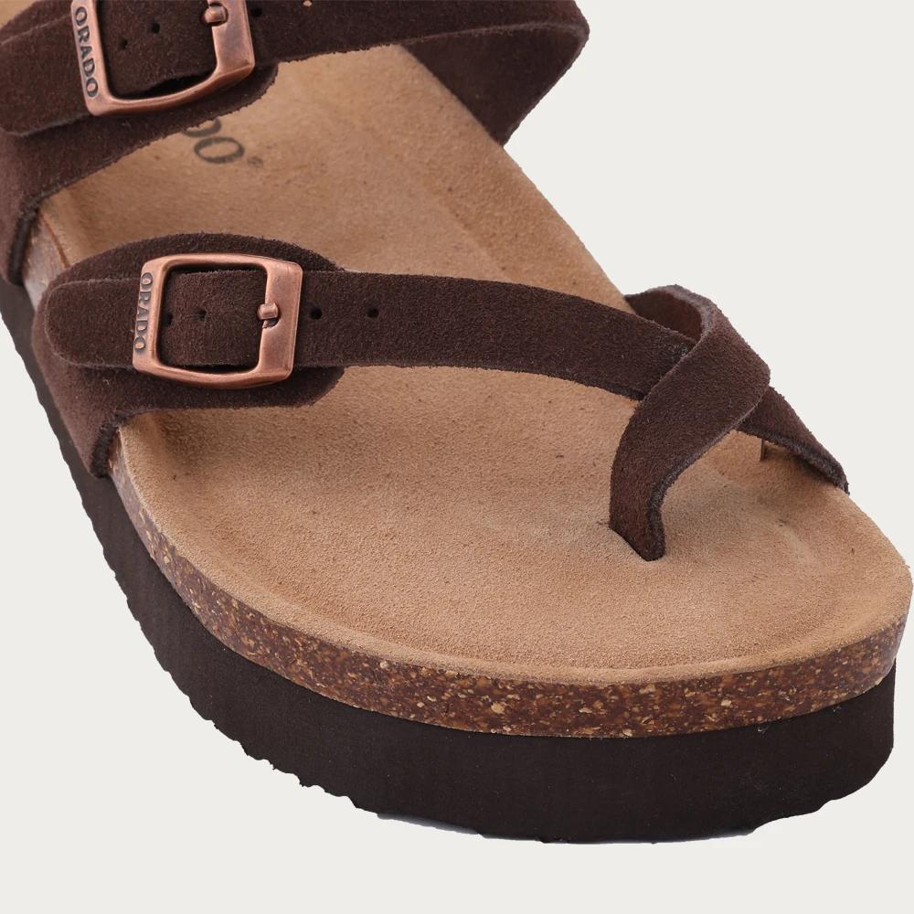 Fashion Crestar Women Retro Cork Sandals New Thick Soles Beach Slippers Fashion Open-Toe Sandals Trendy Slip-on Streetwear Mules Shoes