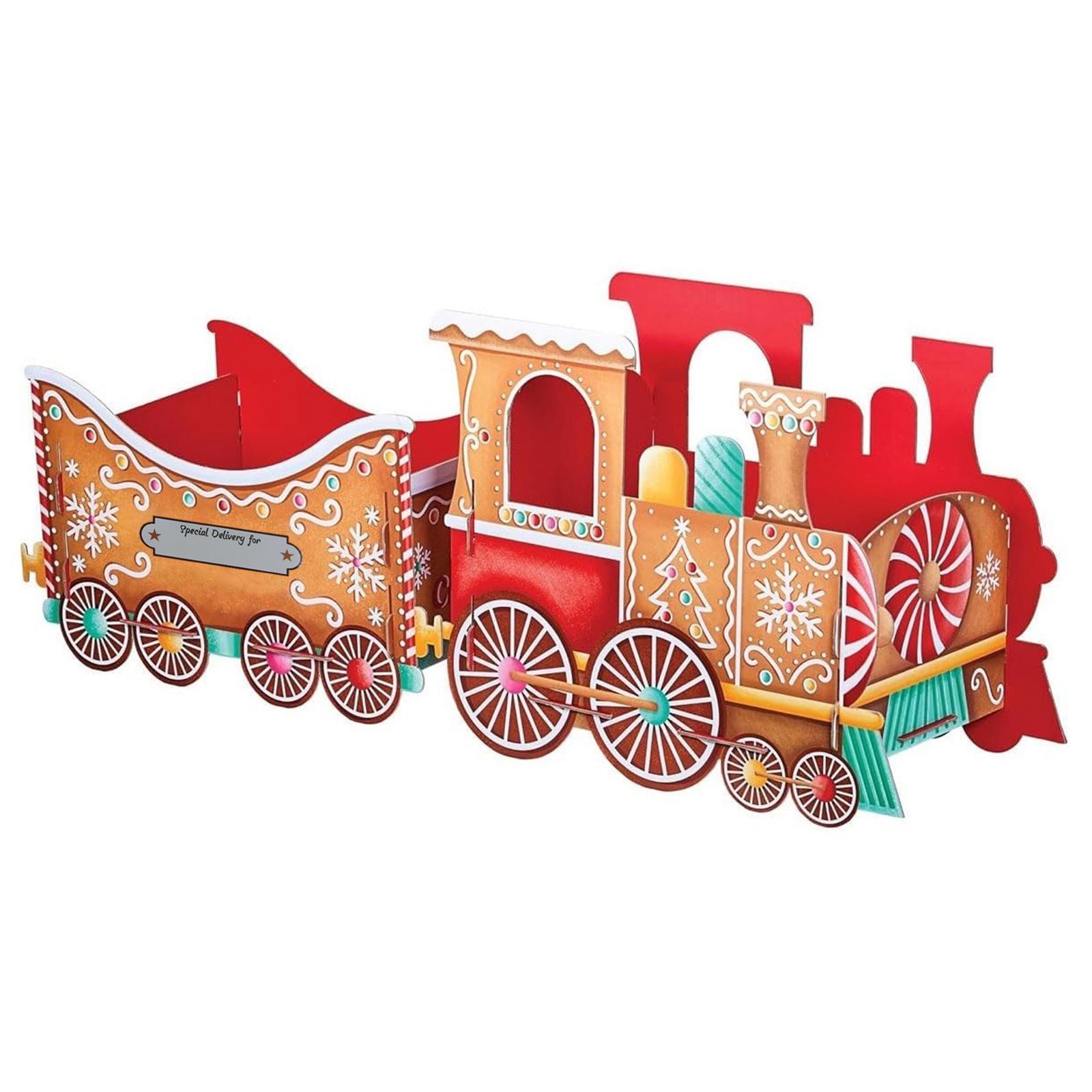 

Train Design Candy Present Box Paper Festive Gift Boxes Decorative Santa Gingerbread Gift Box for Presents Candy Holiday Party 24x25x6cm