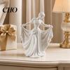 Retro Künstlerische Dekoration 3D Gedruckte Tänzerin Figur, Elegante Tanzmädchen Statue mit Fließendem Kleid, Ästhetische PLA Kunst Einteilige Geformte Skulptur