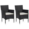 vidaXL Garden Dining Chairs 2 Pcs. Poly Rattan Black