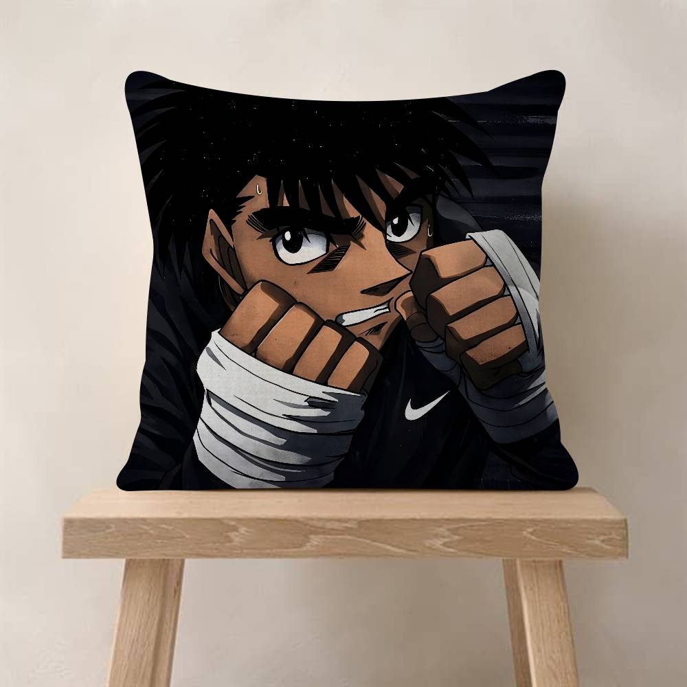 Vintage Anime H-Hajime No Ippo Pillow Covers Cartoon Sofa Decorative Home Double-sided Printing Short Plush Cute Cushion Cover