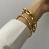 Bamboo Cuff Bracelets Bangles for Woman Gold Color Wedding Female Luxury Zircon Gifts