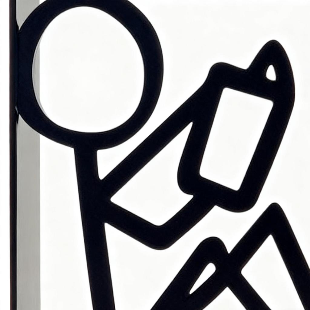 Black Iron Art Abstract Line Book Ends Vertical Figure Shape Metal Book Stopper Organzier Home Office Desktop Handicraft