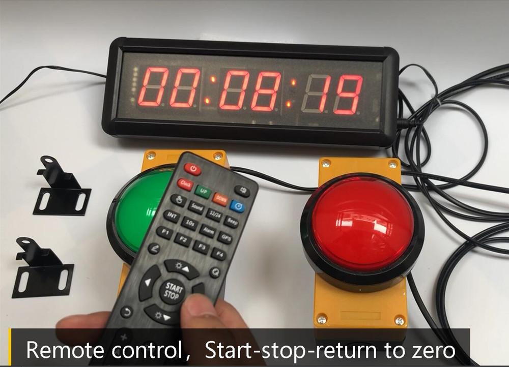 10CM button 29cm Led Countdown Clock Stopwatch,reset to zero Count down remote Control School Rush Answer Competition Game Timer