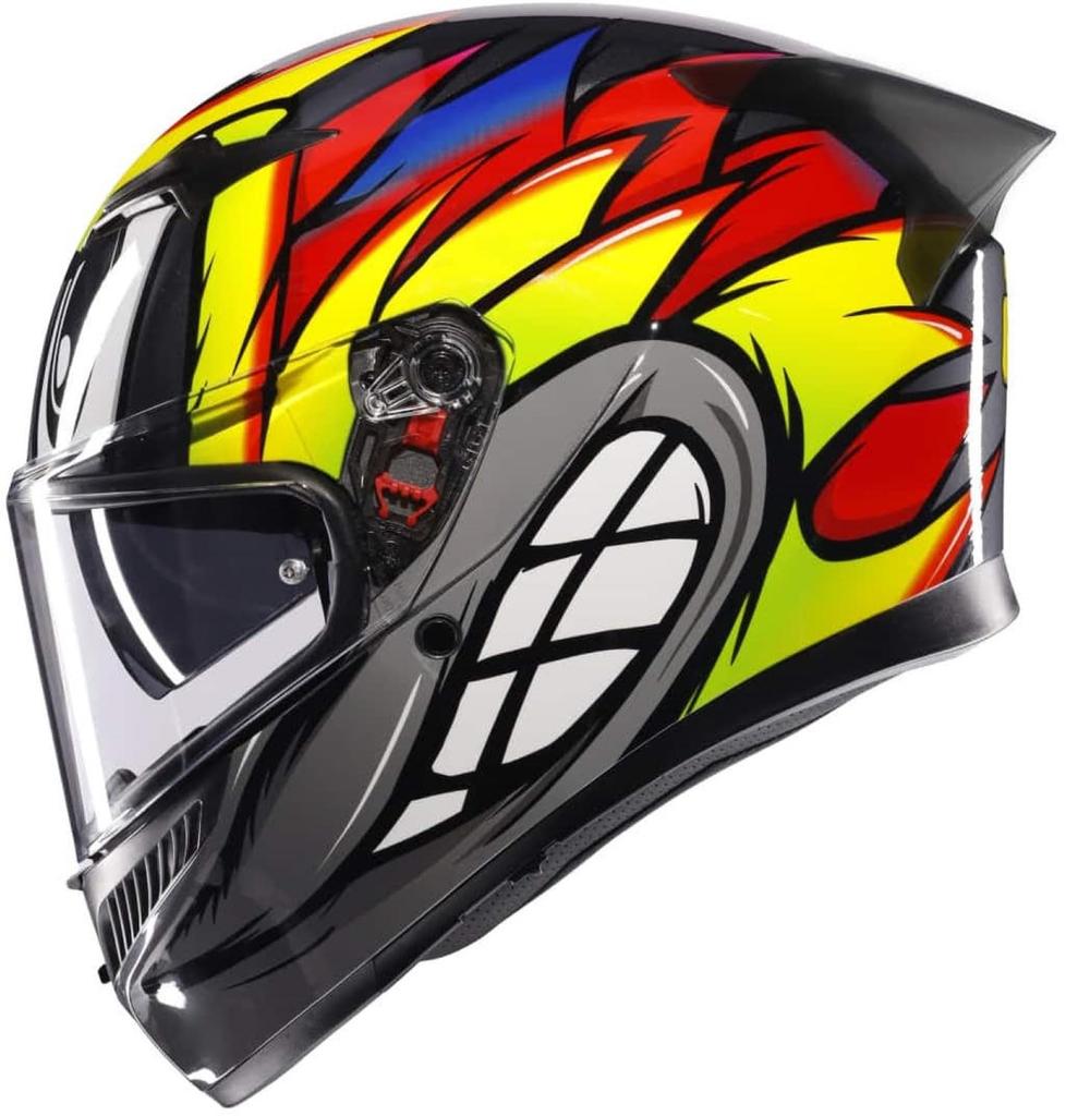 AGV K3 Birdy Full Face Motorcycle XL 2.0 Helmet, Grey/Yellow/Red, (61-62cm), 18381007012-XL