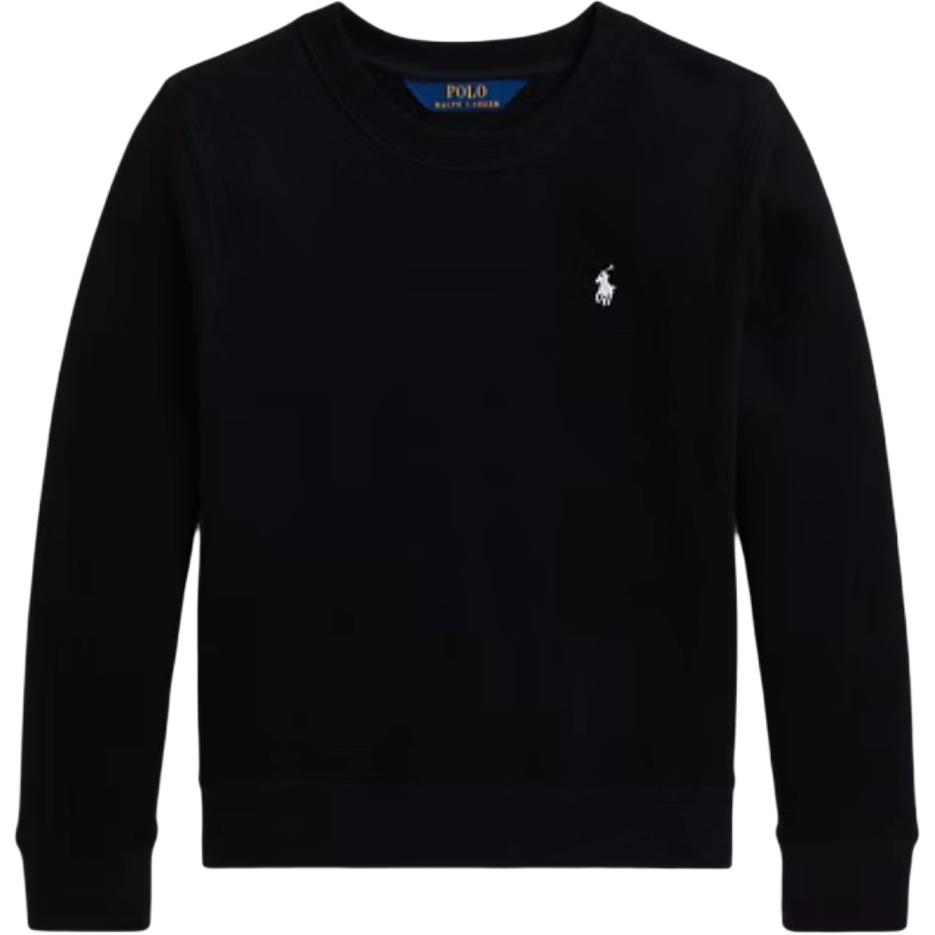 Polo Ralph Lauren Sweatshirt FW24 Solid Color Small Pony Embroidery Crew Neck Pullover Long Sleeve Kids Sweatshirts Black 313844839-013