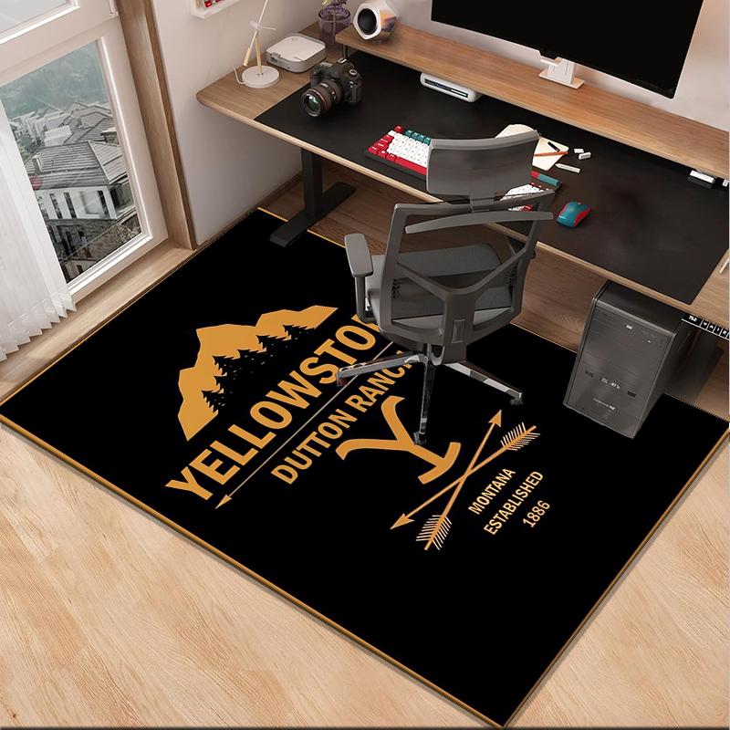 Western Adventure Romance Office Rug Chair Mat, Game Carpet, Suitable for Front Door, Bedroom, Living Room, Desk, Holiday Gift