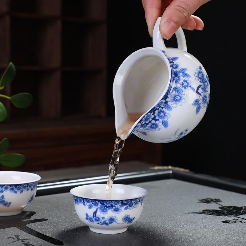 Qimingxuan Blue and White Porcelain Gaiwan Tea Set