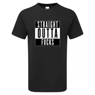 STRAIGHT OUTTA F*CKS Tshirt Mens Womens Offensive Comedy Funny Joke Fun Unisex T-Shirt