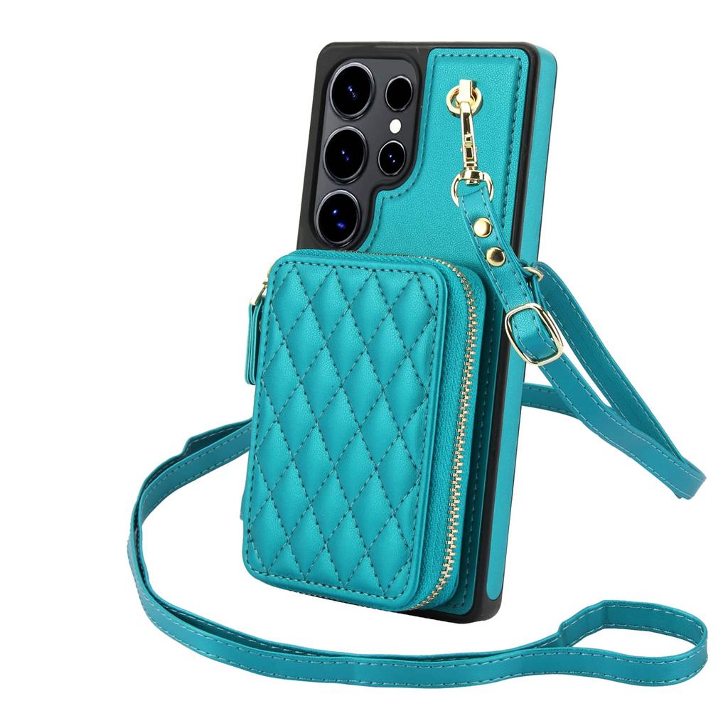 Crossbody Wallet Case for Samsung Galaxy S25 S24 S23 S22 Ultra Plus S24 S23 FE, RFID Blocking Zipper Handbag Purse Flip Cover
