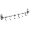 304 Stainless Steel Kitchen Rail with 6 Adhesive Hooks