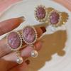 French Style Geometric Earrings High End Luxury Pearl Head Portrait Earrings Artistic Retro Round Shape Women Elegent Jewelry