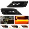 2pcs Car LED Dynamic Turn Signal Light,Smoke Black Lens Yellow LED Dynamic Side Marker