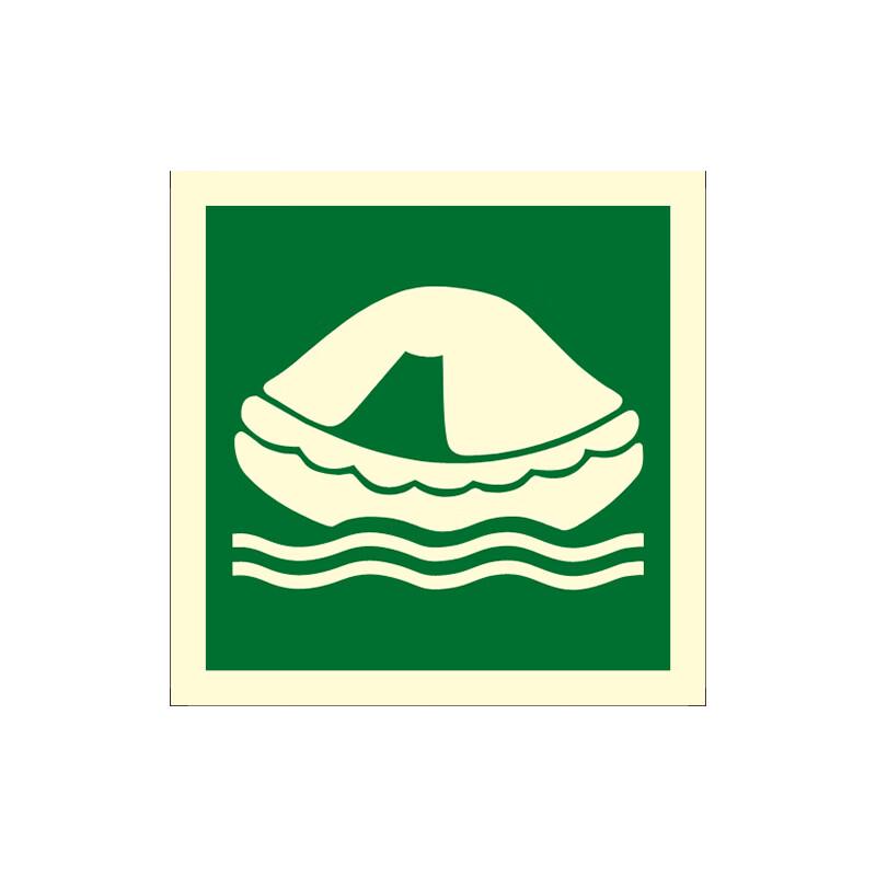 Photoluminescent IMO Marine Life Raft Safety Sign