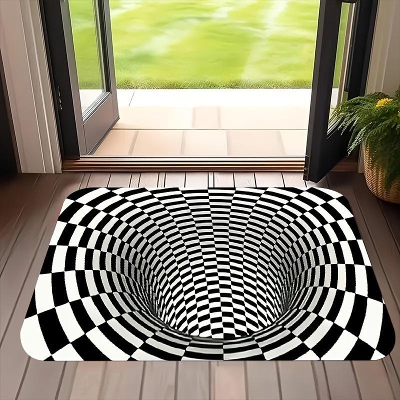 3D Vision Trap Doormat Entrance Door Rug Bathroom Door Waterproof Mat Anti-slip Floor Mat Washable Bedroom Decor Soft Carpet