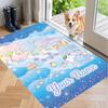 Custom Name Sumikko Gurashi Crystal Velvet Floor Rug Personalized Text Soft Carpet Home Decor