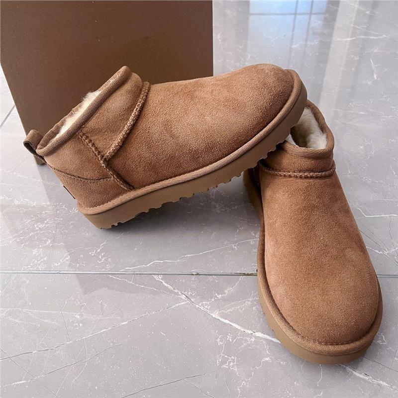 Womens Short Snow Boots Winter Faux Fur Lined Flat Sole Warm Cotton Ankle Boot Indoor Floor Use