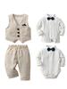 Kids' Spring/Autumn Vest & Suit Set - Baby Gentleman Formal Wear for Boys