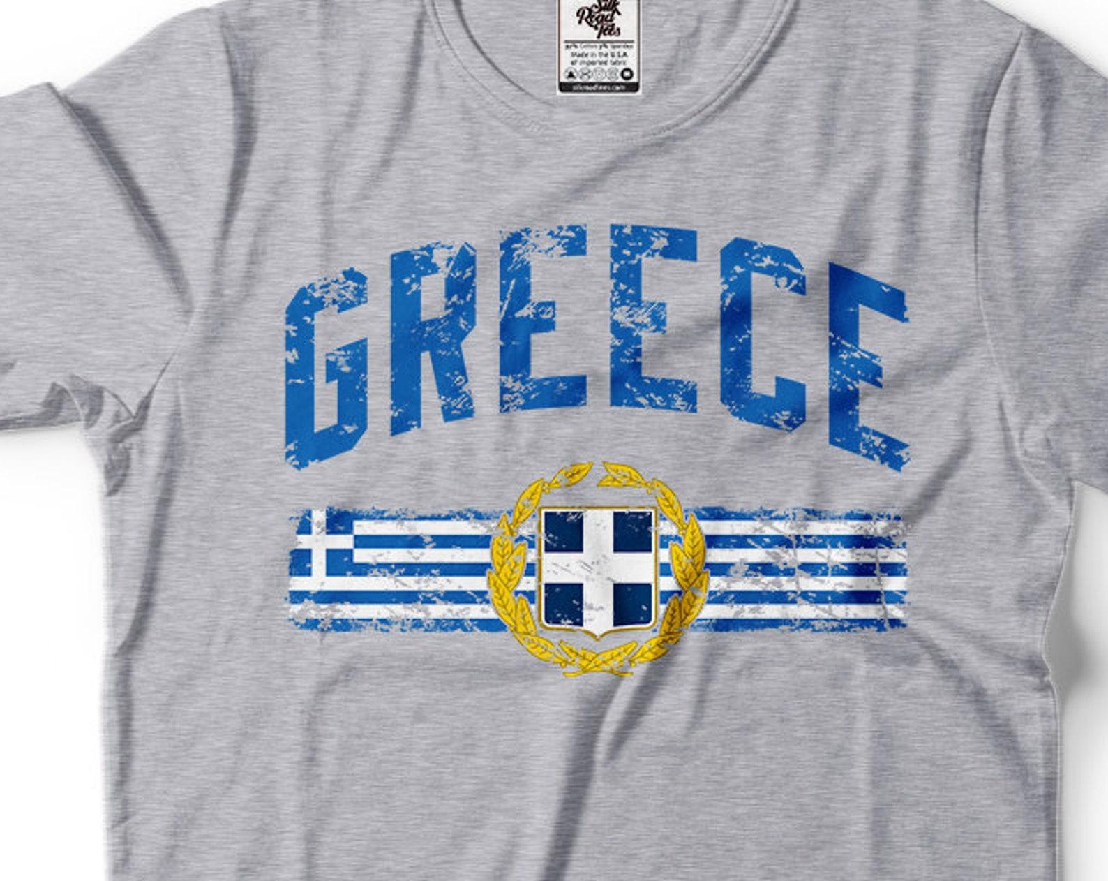 Greece T-Shirt: Greek Flag Symbols Unisex Tee 2XL