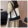 Borsa a Tote in Tela da Donna, Borsa a Spalla di Grande Capacità, Borsa da Shopping Casual in Cotone, Borsa da Viaggio Riutilizzabile con Tasca