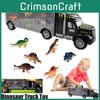 Exciting Dinosaur Truck Carry Case Transporter Dino Figures Playset For Kids Xmas Gift