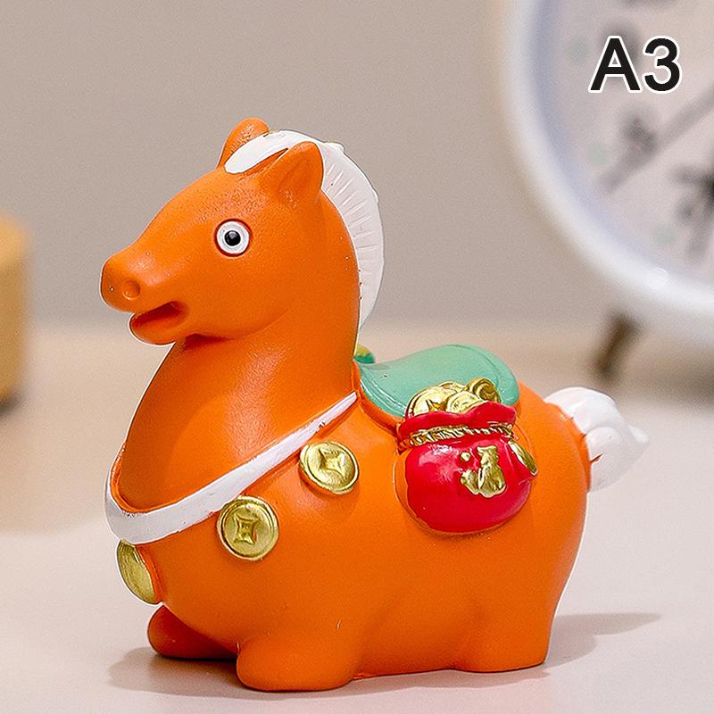 

2026 Year of the Horse Zodiac Ornament - Tang Sancai Resin Sculpture Horse Statue, Auspicious Home/Office Desk Decor