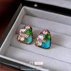 Cercei Stud Triunghi Diamant Acul de Argint - Design Retro de Lux Lejer