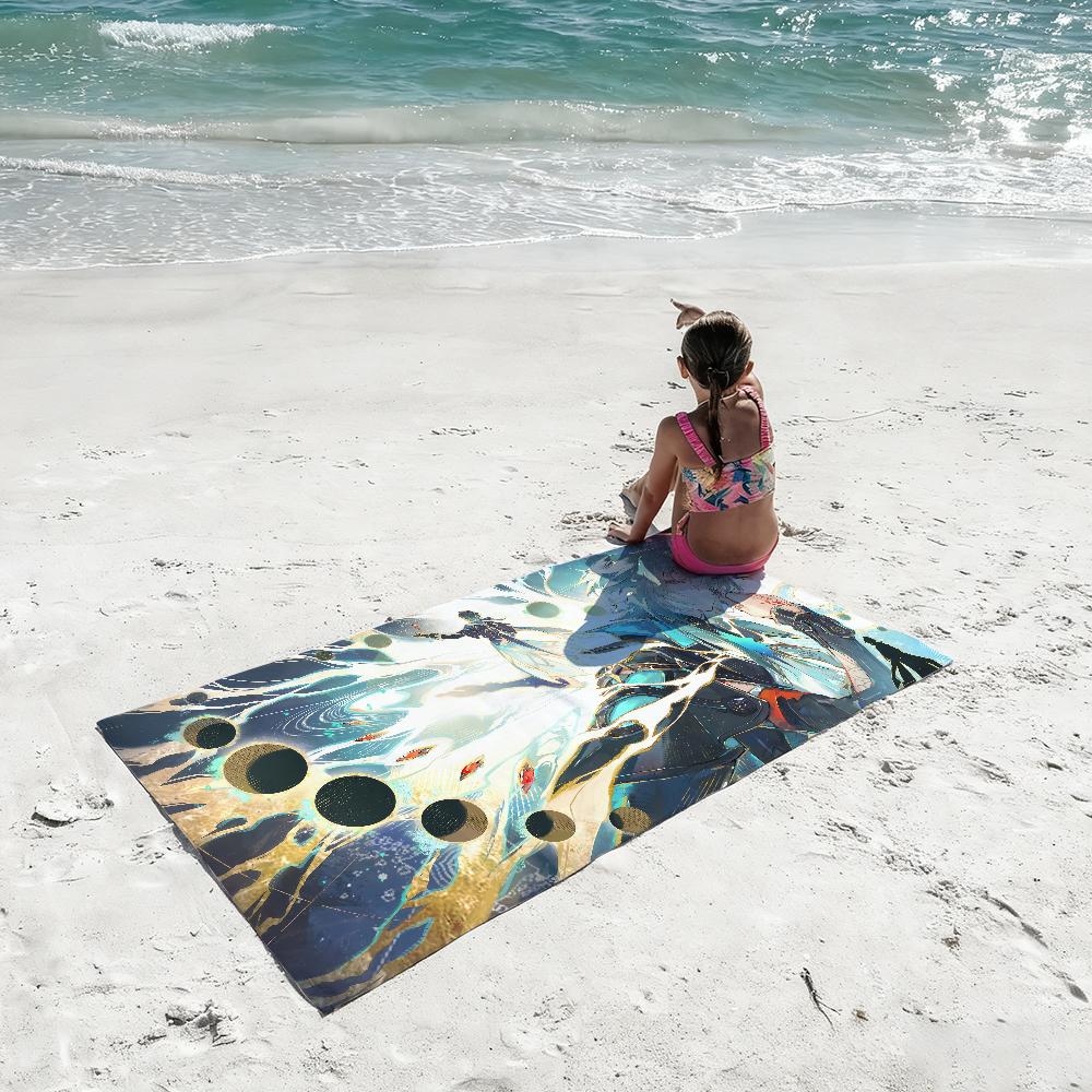 Anaxa Honkai Star Rail Towel Soft Lightweight Anti-Sand Large Beach Towel Quick-Drying Bath Sports Family
