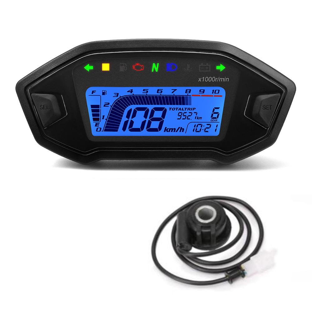 Universal Motorrad Digital Tachometer Drehzahlmesser Dashboard 10000 RPM Instrument Panel Meter LED Display Für 1,2,4 Zylinder
