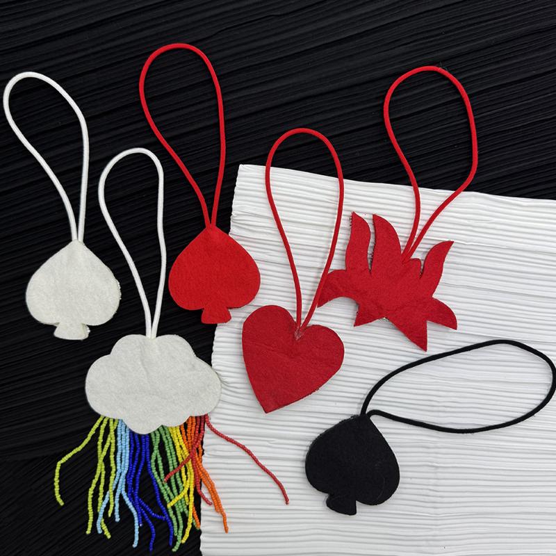 Beaded Heart Maple Leaves Tassel Rainbow Cloud Hanging Rope Patches Bag Ornaments Lanyard Patch Applique