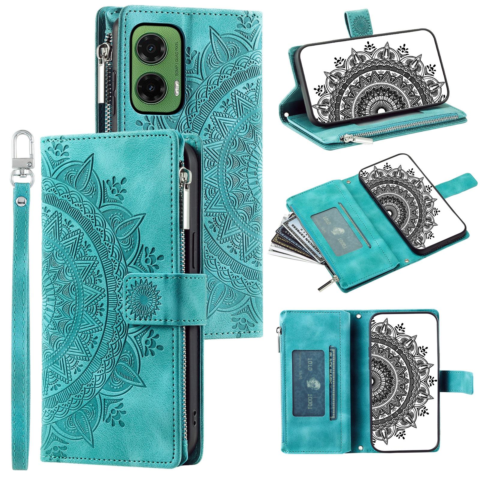 

Style 006 For Motorola Moto G35 5G Wallet Case PU Leather Phone Cover Mandala Flower Pattern A