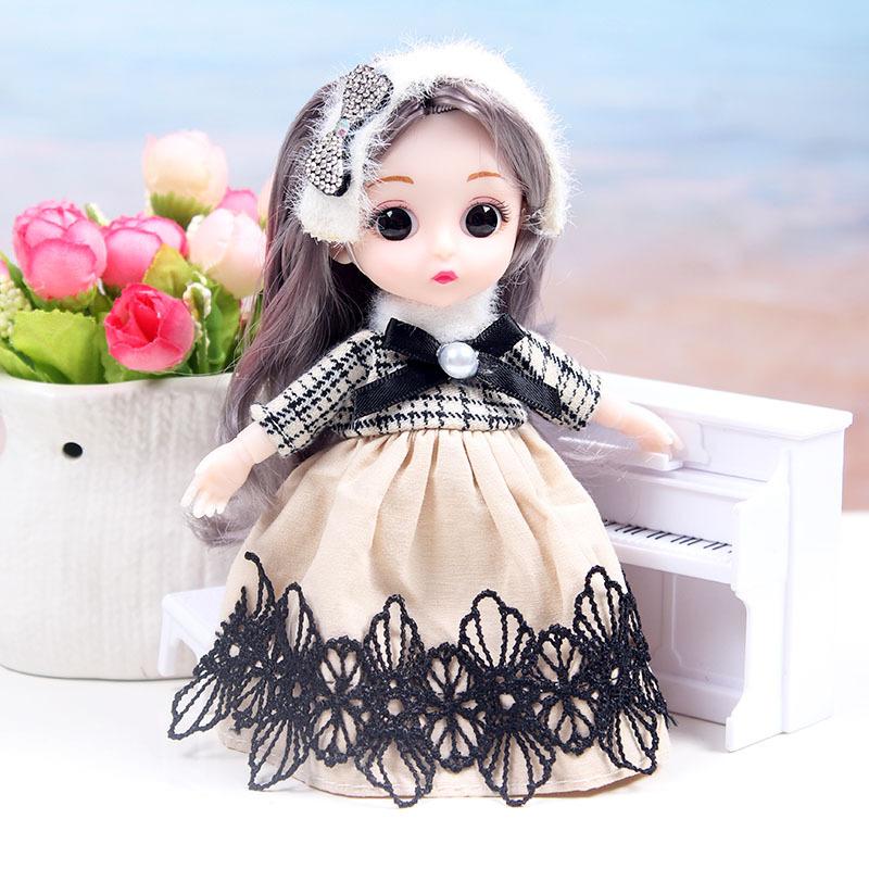 16cm Niedliche Mini Lolita Prinzessin BABI Puppen Spielzeug 1/8 BJD Gelenke Bewegliche Puppe Zeichentrick Kleidung Mädchen Verkleiden Spielhaus Spielzeug Geschenke