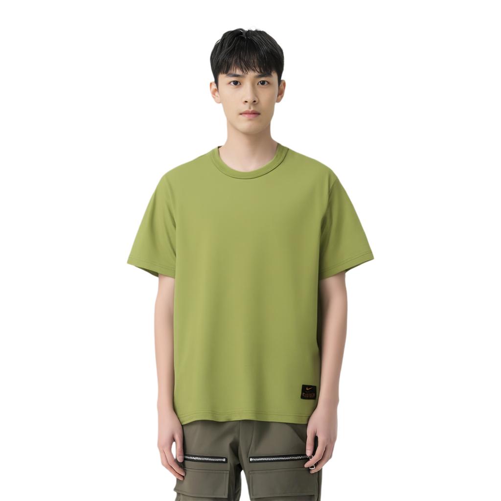 Nike Solid Color Crew Neck Casual Short Sleeve T-Shirt Men Tops Pear-Green FN2646-377